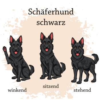 Preview: Motivauswahl der Dokumentenhülle für die Hunderasse Schäferhund schwarz